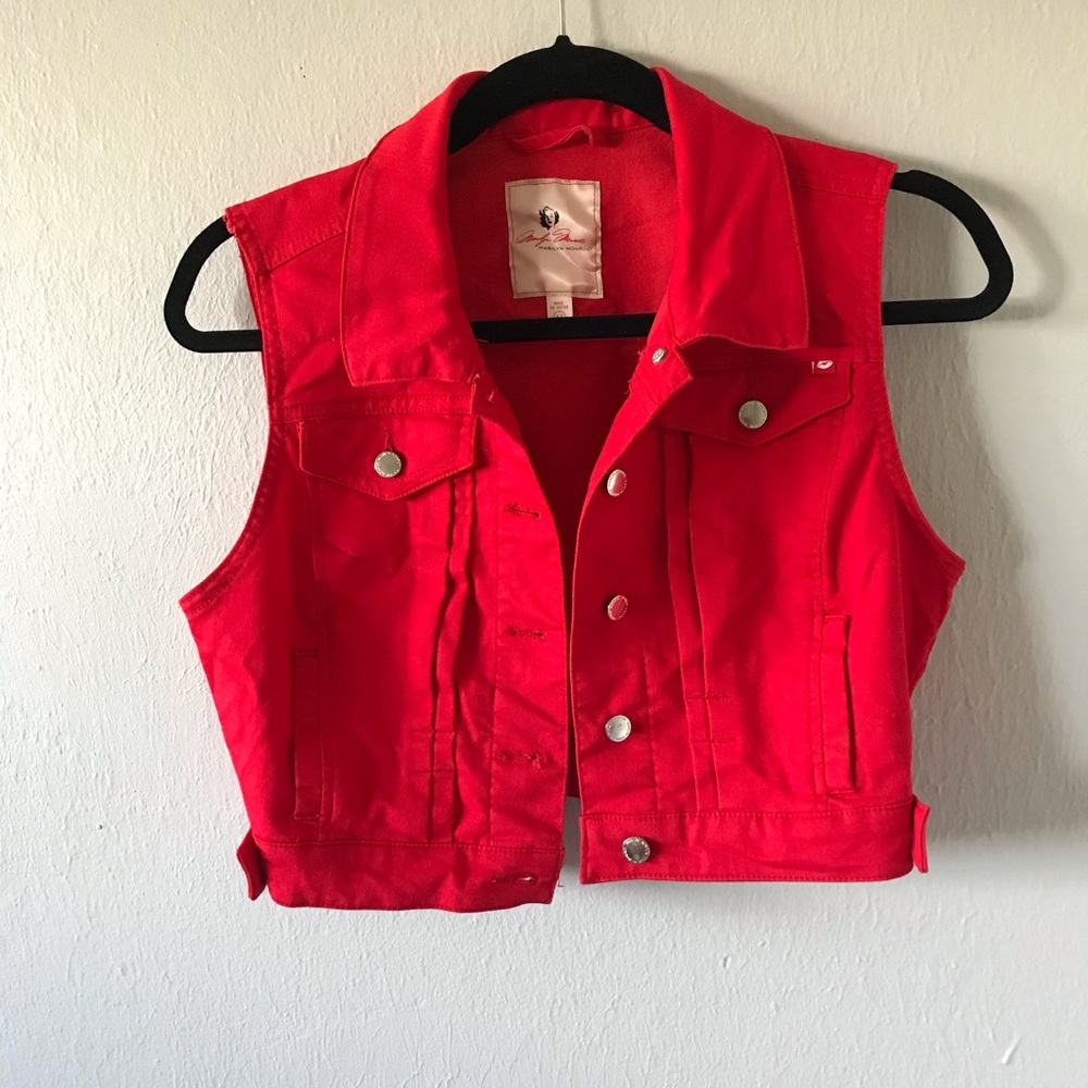 Marilyn Monroe Red Cotton Cropped Vest